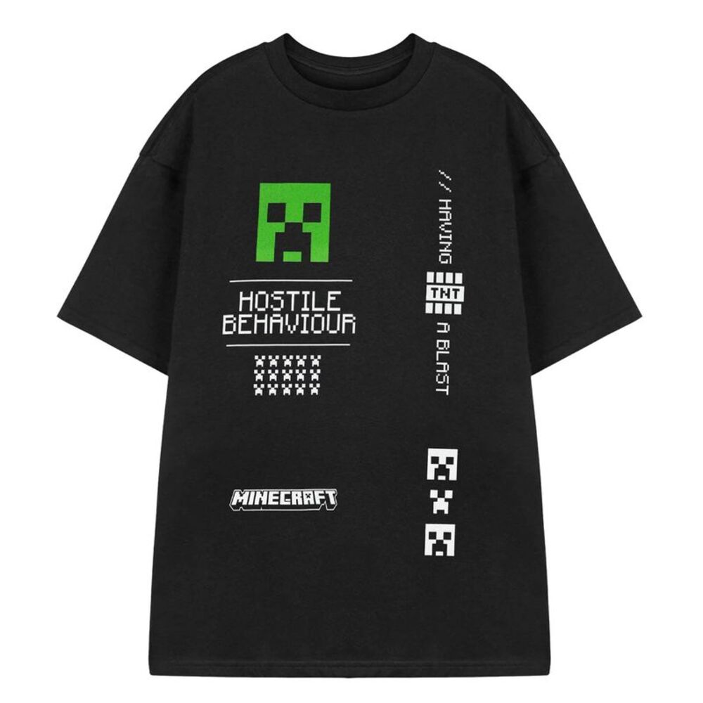 Minecraft Mens Hostile Behaviour T-Shirt / Black